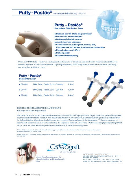 Osteograft Katalog