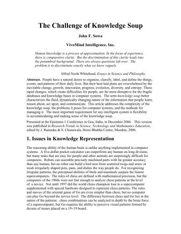 The Challenge of Knowledge Soup - John Sowa on Knowledge ...