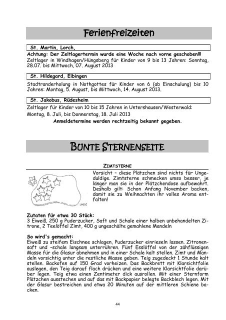 Pfarrbrief - Eibingen Online