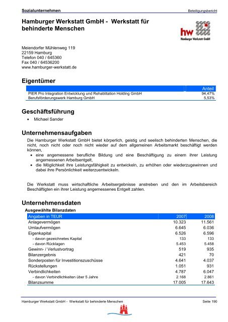 Hamburgs öffentliche Unternehmen - FHH Beteiligungsbericht ...