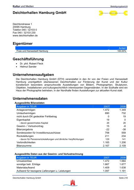 Hamburgs öffentliche Unternehmen - FHH Beteiligungsbericht ...