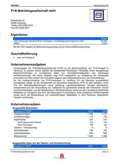 Hamburgs öffentliche Unternehmen - FHH Beteiligungsbericht ...