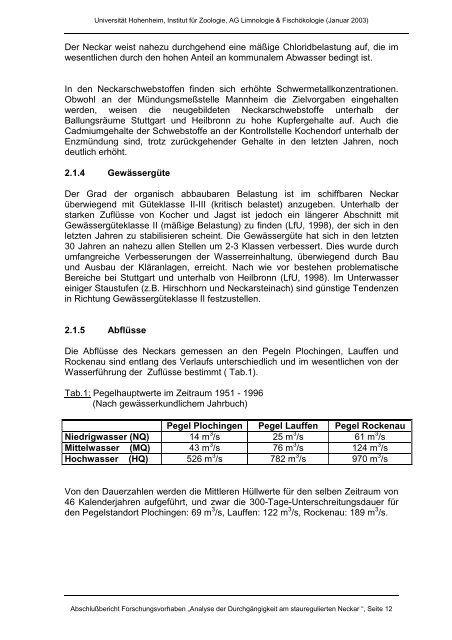 Analyse der Durchgängigkeit von Fischpässen am stauregulierten