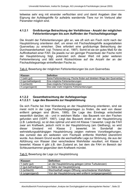 Analyse der Durchgängigkeit von Fischpässen am stauregulierten