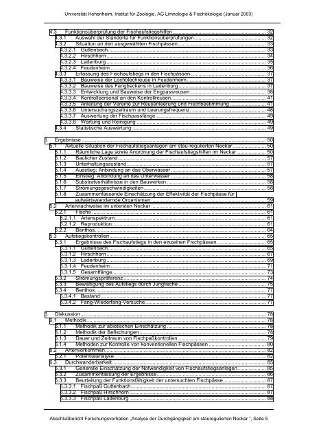 Analyse der Durchgängigkeit von Fischpässen am stauregulierten