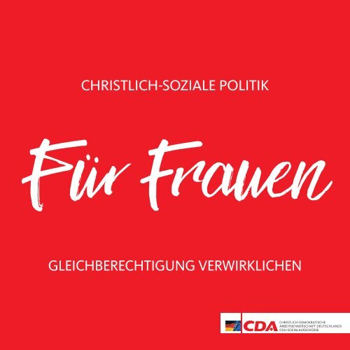 Broschüre "Christlich-soziale Politik für Frauen"