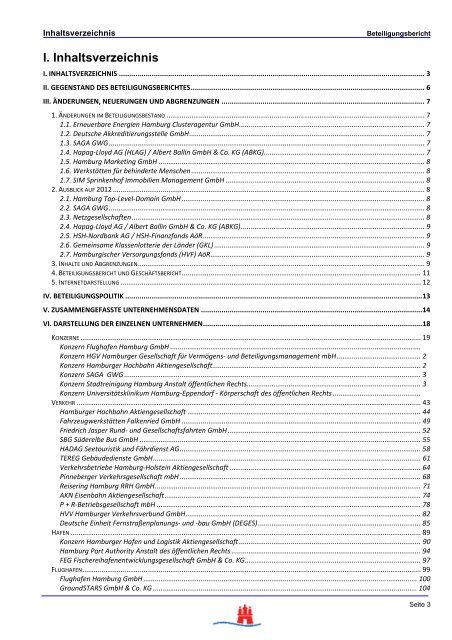 Unternehmensdaten - FHH Beteiligungsbericht - Hamburg