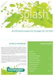 das Mitarbeitermagazin der Honegger AG | Juli 2010 die Messe im ...