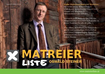 OSWALD STEINER - Matreier Liste