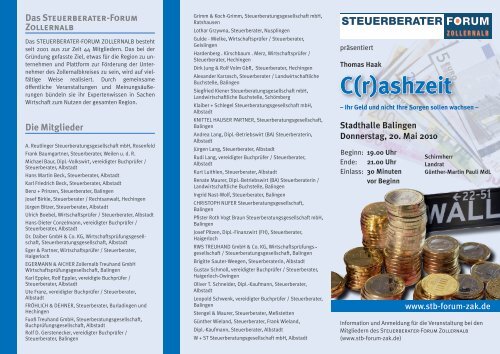 C(r)ashzeit - Steuerberater Forum Zollernalb