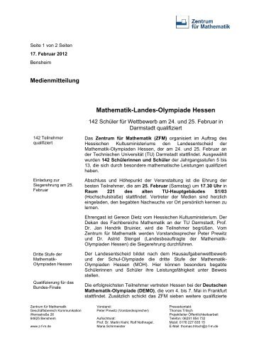 Mathematik-Landes-Olympiade Hessen - Zentrum für Mathematik