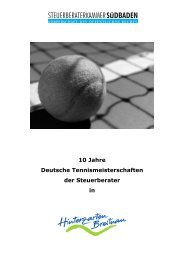 10 Jahre Deutsche Tennismeisterschaften der Steuerberater in