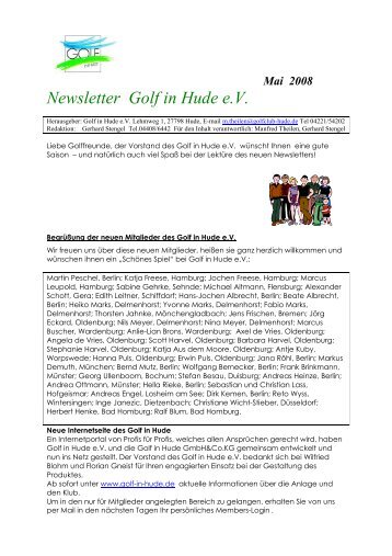 Newsletter Golf in Hude e.V.