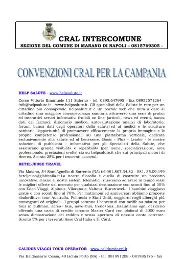 Convenzioni con il Cral Campania - Comune di Marano di Napoli