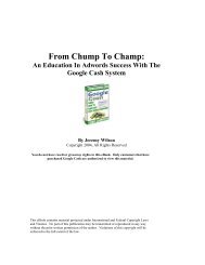 Googlecash Adwords - From Chump To Champ - E Book Library