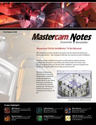 Mastercam®X4 for SolidWorks® To Be Released