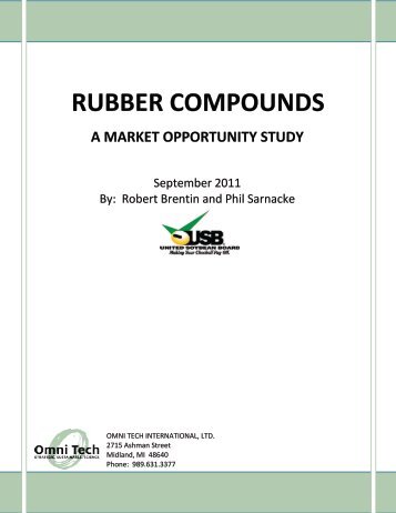 Rubber Compounds - A Market Opportunity Study ... - Soy New Uses