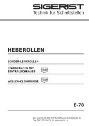 E-78 HEBEROLLEN SONDER-LENKROLLEN ... - Carl Sigerist AG