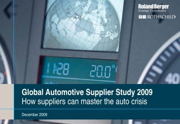 How suppliers can master the auto crisis - Roland Berger