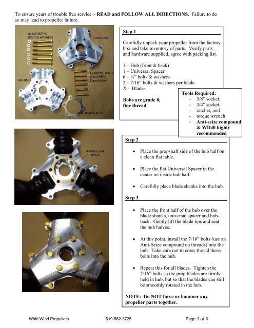 Composite Airboat Propeller Instructions - WhirlWind Propellers