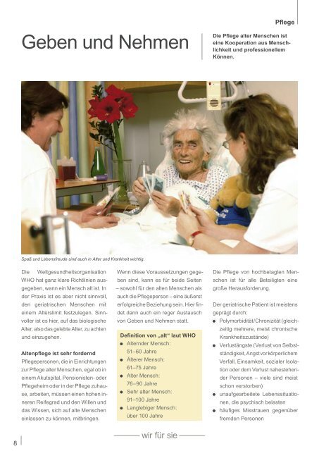 Akutgeriatrie/Remobilisation Pflege alter Menschen Sturz und Fall