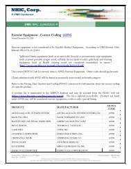 Exercise Equipment - Correct Coding - NHIC, Corp.