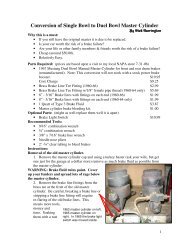 Conversion of Single Bowl to Duel Bowl Master Cylinder - Comet East