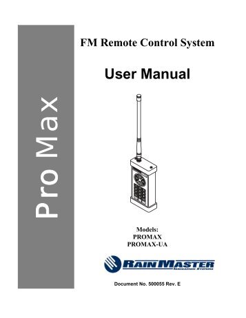 User Manual - Rain Master
