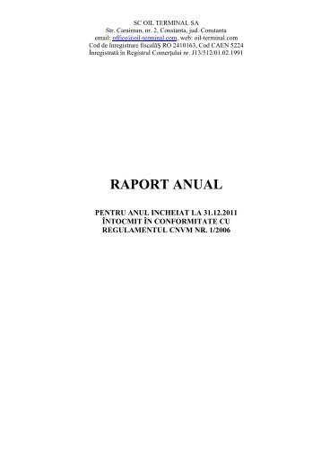 raport anual - actionariat - Oil Terminal