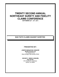 twenty second annual northeast surety and fidelity claims conference