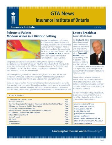 GTA News Insurance Institute of Ontario