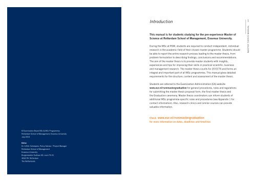 master thesis manual rotterdam - Rotterdam School of Management