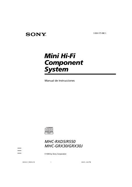 Sony MHC-GRX30 - MHC-GRX30 Consignes d&rsquo;utilisation Espagnol