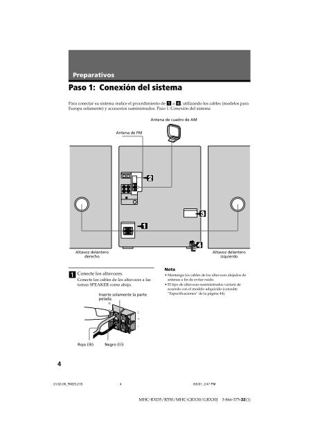 Sony MHC-GRX30 - MHC-GRX30 Consignes d&rsquo;utilisation Espagnol