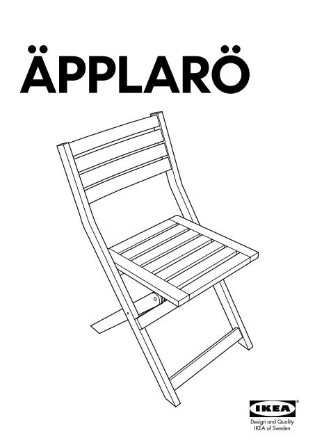 Ikea &Auml;PPLAR&Ouml; tavolo/4 sedie pieghevoli, giardino - S89219241 - Istruzioni di montaggio