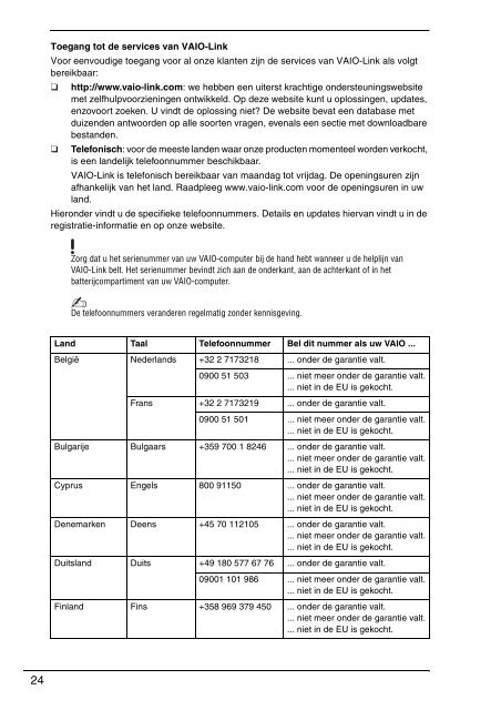 Sony VGN-P29VN - VGN-P29VN Documents de garantie N&eacute;erlandais