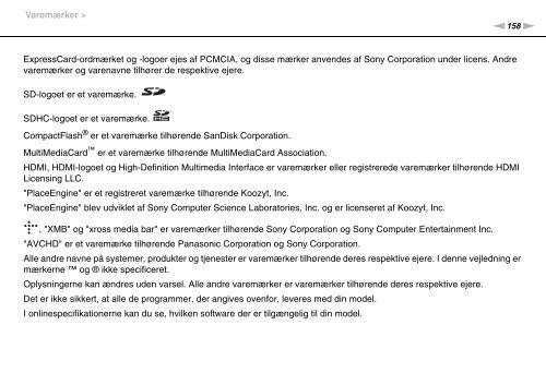 Sony VGN-P29VN - VGN-P29VN Mode d'emploi Danois