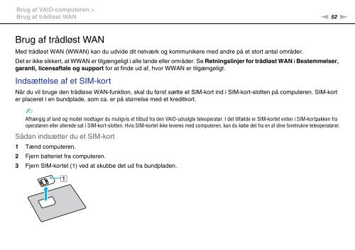 Sony VGN-P29VN - VGN-P29VN Mode d'emploi Danois