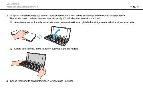 Sony VGN-P29VN - VGN-P29VN Mode d'emploi Finlandais