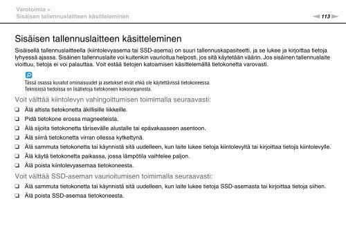 Sony VGN-P29VN - VGN-P29VN Mode d'emploi Finlandais