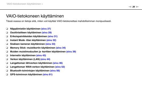 Sony VGN-P29VN - VGN-P29VN Mode d'emploi Finlandais