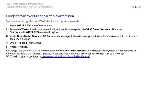 Sony VGN-P29VN - VGN-P29VN Mode d'emploi Finlandais