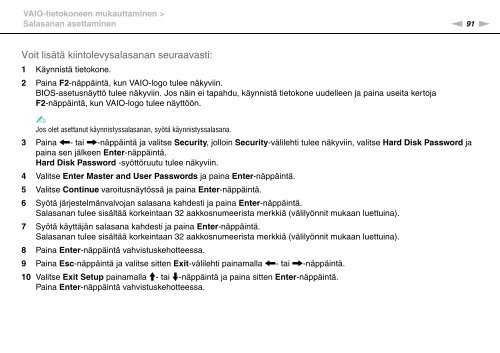 Sony VGN-P29VN - VGN-P29VN Mode d'emploi Finlandais