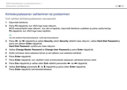 Sony VGN-P29VN - VGN-P29VN Mode d'emploi Finlandais