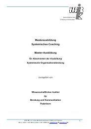Masterausbildung Systemisches Coaching Master-Ausbildung - WIBK