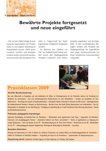 Jahresbericht 2009 - Stadtjugendring Kempten