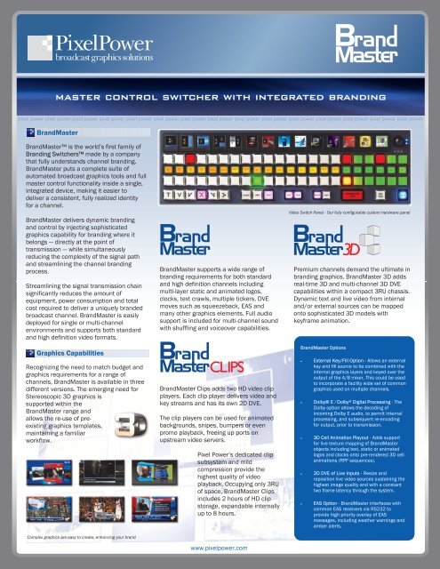 mASTER CONTROl SwiTChER wiTh iNTEGRATED ... - Pixel Power