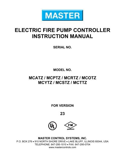 Model DR - Master Control Systems, Inc