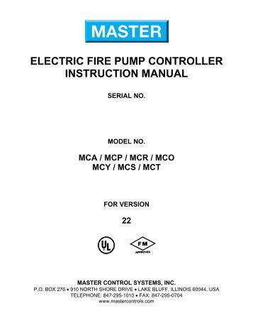 diesel fire pump controller instruction manual master megatech flyer