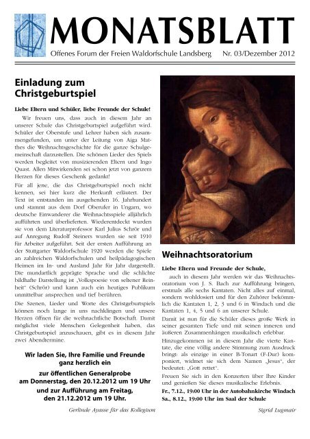 Ausgabe Nr. 03 / 07.12.2012 - Montagsblatt